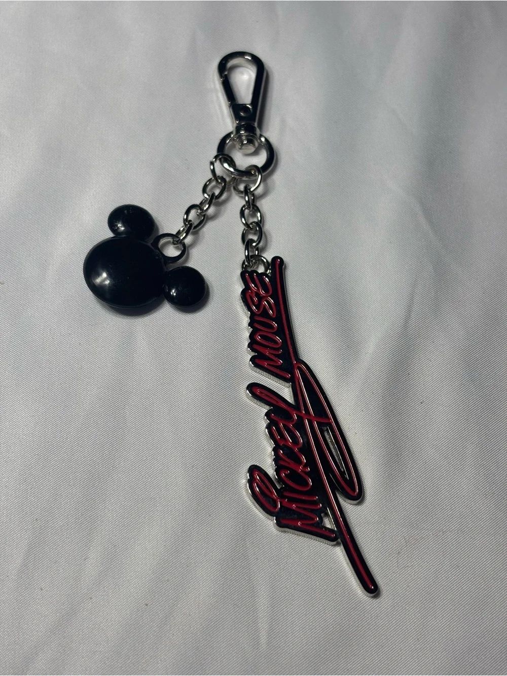 New Mickey Mouse Red & Black Keychain Bag Charm